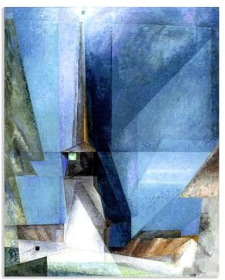 Hau3sh3a Lyonel Feininger Druck auf Leinwand Sturm braut sich zusammen Poster Abstrakter Expressionismus Bilder Lyonel Feininger BerüHmtes GemäLde Wanddekoration80x60cm(31x24in) Nur Leinwand