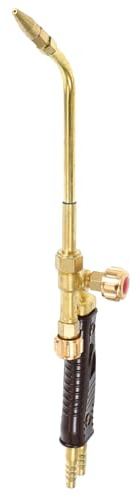 Self Ignition Turbo Welding Torch Head for Oxy Propane and Oxy Acetylene | Adjustable Knob, Copper Build, Golden Finish, Ejector Design, Concentrated Flame, Tilt Valve