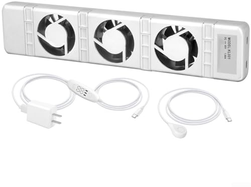 Heizkörper Ventilator, Intelligenter Heizkörperverstärker mit 3 Verbesserten Lüfter, Smartes Heizgebläse, Temperatursensor mit Regler, Effizienz der Heizung und Sparen-Energie(Mono-Set)