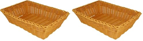 Metaltex Brotkorb aus Kunststoffgeflecht, rechteckig, spülmaschinengeeignet (Packung mit 2)
