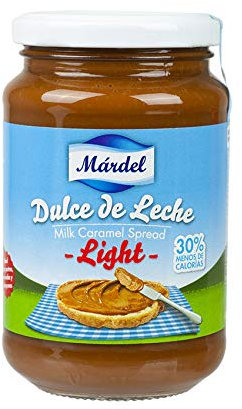 Leche Caramelo Crema Ligera, Vidrio 450g. - Dulce de Leche Light MARDEL 450g