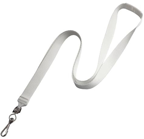 5/20,3 cm breit weiß flach abtrünnigen Lanyard mit Swivel Haken durch Specialist ID, verkauft einzeln