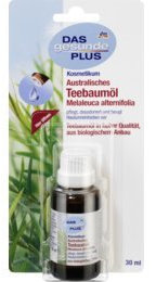 Das Gesunde Plus Australisches Teebaumöl 30ml pflegt, desodoriert und beugt Hautunreinheiten vor