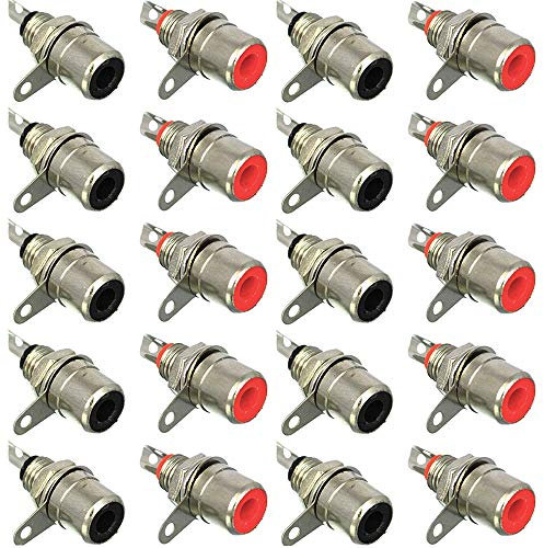 RUNCCI-YUN 20 Stück Cinch Buchse Einbau, Cinch Buchse Audio High-End Verbinder Plug Jack Chinch Anschluss, RCA Einbaukupplung Terminal weiblich