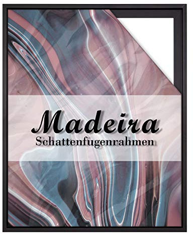 BIRAPA Madeira Schattenfugenrahmen für Leinwand 100x150 cm in Schwarz, Holzrahmen, Rahmen für Leinwände, Leerrahmen für Leinwand, Schattenfugenrahmen für Keilrahmen
