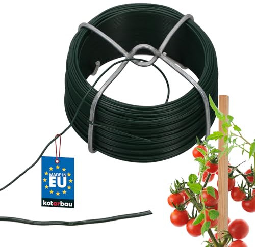 KOTARBAU® Gartendraht Ø 1,2 mm 50m PVC Draht Grün Bindedraht ummantelt Blumendraht Grün Pflanzendraht grüner Draht Blumendraht ummantelt Basteldraht Wickeldraht
