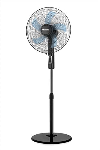Orbegozo SF 1140, Ventilador de pie, 3 velocidades, 45 W, 5 aspas de 40 cm de diametro, cabezal oscilante, base redonda, muy silenciosa, altura 128 cm, color negro