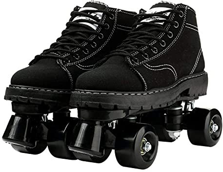 SEJNGF Rollschuhe Damen,Rollschuhe Erwachsene,Rollschuhe Herren,Rollschuhe Sneakers,Schuhe Mit Rollen,Quad Skate Rollschuhe,Outdoor Sportschuhe Für Erwachsene,Rollschuhe Schwarz,SchwarzesRad1-38