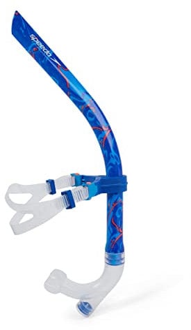 Speedo Unisex Erwachsene Centre Schnorchel | Schwimmschnorchel | Trainingshilfen Trainingsausrüstung, Blue Flame/Fluro Tangerine/Poolblu, Einheitsgröße