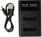vhbw Dual USB Battery Charger compatible with Olympus Li-40B, Li-42B Camera Batteries - Cradle