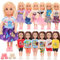 Miunana 7 Kleidung Schuhe für 6 Zoll/ 15 cm Puppen = 3 Kleider 2 Kleidung Outfits 2 Schuhe für Puppen