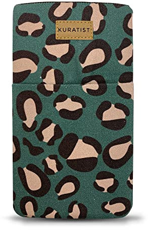 Kuratist Handy-Tasche 'AHOI' - Universell kompatibel z.B. iPhone 15/14/13 or Pro, Galaxy S24/S23, Xiaomi 14/13 - Handgefertigt aus Baumwoll-Canvas - Mit Schutzklappe - Spots