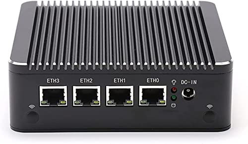 Micro Firewall Appliance, OPNsense, Firewall Hardware, Fanless Mini PC, Intel Pentium Silver N5000, 4 x Intel LAN, Support AES-NI, VGA, HDMI, 8GB RAM, 256GB SSD