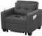 DURASPACE Schlafsessel 3-in-1-Convertible-Stuhl-Bett, ausziehbare Schlafsessel-Betten, Verstellbarer Einzelsessel-Sofa-Bett mit USB-Anschlüssen, Seitentaschen für kleinen Raum(Dunkelgrau)