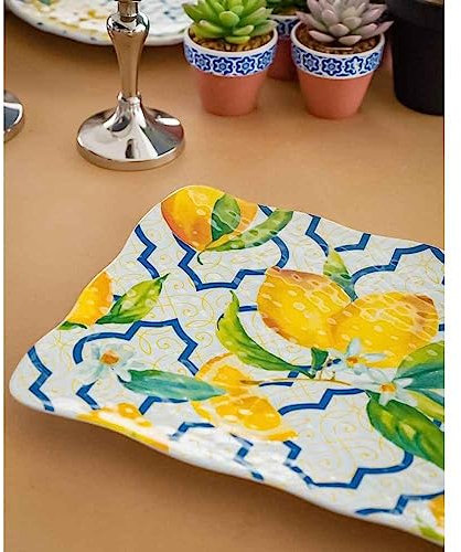 Home Arredo Casa Bandeja rectangular Ischia Melamina con Limones