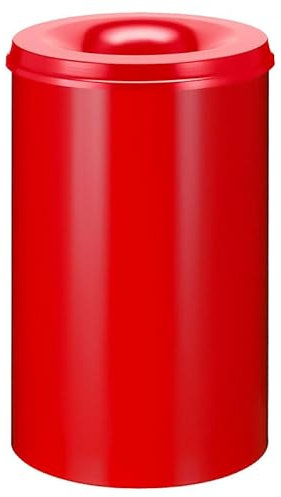 PROREGAL Selbstlöschender Papierkorb & Abfallsammler aus Metall | 110 Liter, HxØ 72x47cm | Rot