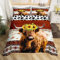 Hochland Rind Bettbezug Set S Größe,Kuhfell Pelz Rustikale Bauernhaus Bettwäsche Set,Mädchen Jungen Erwachsene,Aztekische Pfeile Boho exotische Tröster Abdeckung,Brown Retro Quilt Cover,2 Kissenbezug