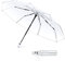 Theaque Transparenter Faltschirm Vollautomatischer Klarer Faltbarer Regenschirm 8 Rippen Tri-Fold Auto Open Close Regenschirme für Regen Reisen Hochzeit (Weiß)