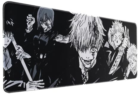 hey50 Jujutsu Kaisen Japanisches Anime-Mauspad, glatt, waschbar, XL, Gaming-Mauspad, Gummi, groß, 80 x 30 cm