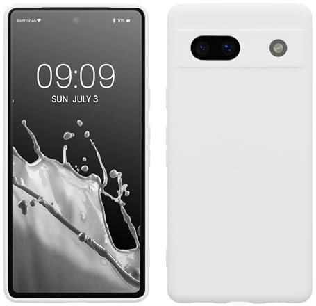 kwmobile Handyhülle kompatibel mit Google Pixel 7a Hülle - Handy Case aus weichem Silikon in Weiß matt
