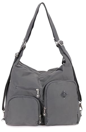 NOTAG kvinnor handväskor, axelväska 2 i 1 konvertibel ryggsäck vattentät flera fickor crossbody väska för resor, Grå