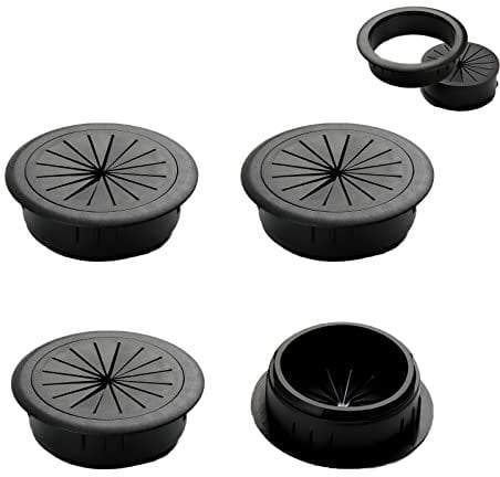4PCS Flexible Desk Grommet,50mm/2 inch Desk Grommet Aperture,Data Cable Storage and Sorting Tools,Wire Cord Cable Grommets Hole Cover,for Office PC Desk Cable Cord Organizer (Black)