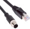 CY M12 Typ-D D-kodierter 4-poliger Stecker auf RJ45-Cat5e-Stecker, Kabel, LAN, Ethernet, Netzwerk, industrielle Anwendungen, IP67 Patchkabel (100 cm)
