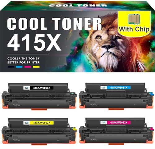 415X 415A MFP M479fdw Toner: Mit Chip Kompatible Tonerkartusche Ersatz für HP 415X 415A Color Laserjet Pro MFP M479fdw Toner M479dw M479fnw M479fdn M454dw M454dn M479 W2030X W2031X W2032X W2033X 4PK