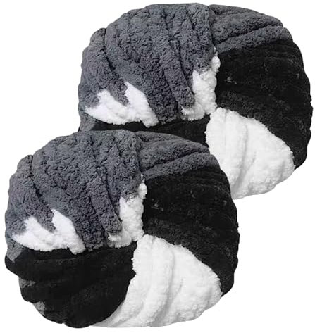 YushengTai Dicke Wolle, 2 Stück 500g Panda Chunky Wolle, Dicke Wolle zum Häkeln Kann zum Stricken von Kissen, Decken, Schals und Mützen Sowie Haustierbetten Verwendet Werden