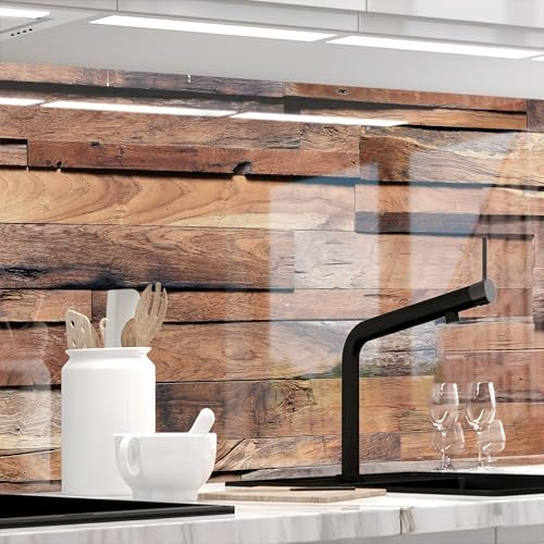 StickerProfis Küchenrückwand selbstklebend Glasoptik - Irish Wood - 1.8mm, Versteift, alle Untergründe, Hart PET Material, Premium 60 x 500cm