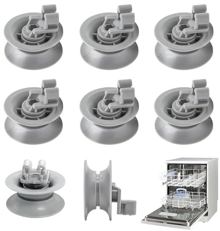 MALNDTK 8pcs Roulette Lave Vaisselle Panier Couvert Lave Vaisselle Universel Compatible avec Bosch & Siemense, roulettes de panier supérieur de qualité supérieure, convient pour lave-vaisselle