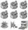 MALNDTK 8pcs Cestello universale per lavastoviglie Cestello per posate compatibile con Bo, sostituzione della ruota, ruote superiori di alta qualità, adatte per lavastoviglie Neff e Beko