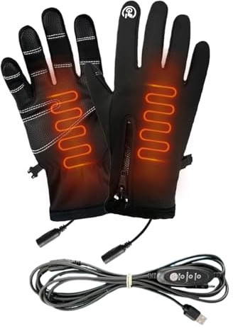 Kasmole Guantes Calefactables | Guantes Eléctricos con Tecnología para Pantalla Táctil para Invierno,Mitones para Climas Fríos con 3 Ajustes para Senderismo Deportes Escalada Caza y Desplazamientos