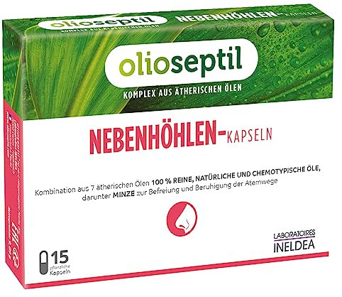 OLIOSEPTIL® - Sinus - Participe au Fonctionnement Optimal du Système Respiratoire - Complexe de 7 Huiles Essentielles Pures et Chémotypées en Gélules Végétales L-Vcaps® - 15 Gélules