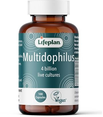 Lifeplan Multidophilus Probiotic Supplement 100 Capsules | Multi-strain live bacteria supplement to support digestive balance and everyday gut health