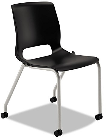 HON Motivate Guest Chair - Stacking Chair for Office Set of Two, Onyx (HMG2)