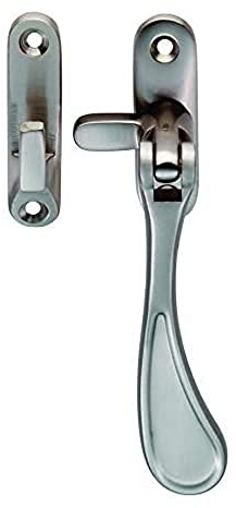 VICTORIAN - REVERSIBLE CASEMENT FASTENER WITH HOOK & MORTICE PLATE SATIN NICKEL