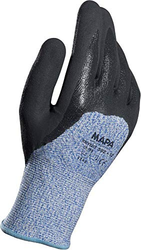 KRYTECH 582, High Cut Resistant Gloves, Oilproof Anti Cut Workman, Mechanics, Work Site Gloves, Builders, Construction, Parts, Glass Industry Size 7 Small Black Protective Gloves (1 Pair)