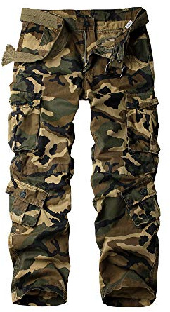 Jessie Kidden Men's Combat Camo Cargo Trousers Camouflage Army Military Tactical Work Pants #7533