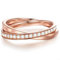 GLANZSTÜCKE MÜNCHEN Damen-Ring Sterling Silber rosévergoldet Zirkonia weiß - Wickelring verschlungener Doppel-Ring mit Zirkonia