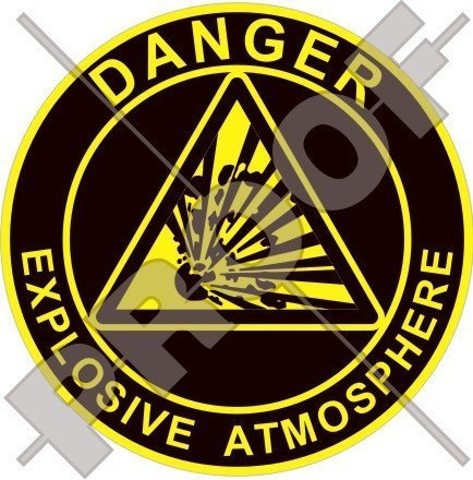 EXPLOSIVE ATMOSPHÄRE Explosionsgefahr Warnung Sicherheitszeichen 75mm Auto & Motorrad Aufkleber, Vinyl Sticker