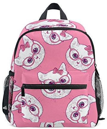My Daily Kinder-Rucksack, niedliche rosa Katze, Kindergartentaschen für Vorschulkinder, Mehrfarbig, 12 x 10 x 6 inches, Classic