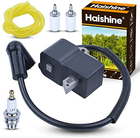 Haishine Zündspule Zündkerze Kraftstofffilterleitungssatz für Husqvarna 125E 125C 125L 125R 125R 125RJ 128R 128LD 128C 128CD Trimmer Freischneider