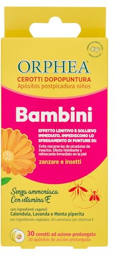 Orphea - 30 Pflaster für Kinder, beruhigende Wirkung und sofortige Linderung, ohne Alkohol und Ammmoniak, mit Vitamin E - 30 Pflaster mit verlängerter Wirkung