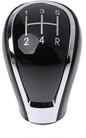Yiwann Schaltknauf, 5-Gang Schaltknauf Kopf für Hyundai Elantra und ix35, Schwarz, 9.2 cm x 4.7 cm, ABS + Leder