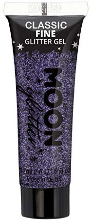 Classic Fine Face & Body Glitter Gel by Moon Glitter - Lavender - Cosmetic Festival Glitter Face Paint for Face, Body, Hair, Nails - 12ml