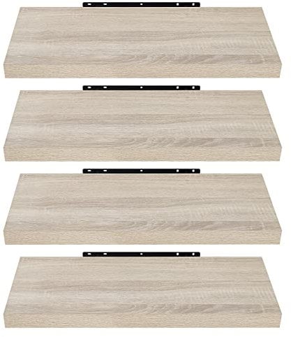 EUGAD Wandregal Wandboard 4er Set Hängeregal Holz Board Modern Sonoma Eiche 60x22,9x3,8cm 0051QJ-4