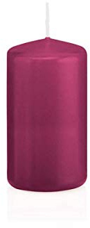 INNA-Glas Wachskerze Maeva, Magenta, 12cm, Ø 6cm, 40h - Made in Germany | Stumpenkerze - Windlicht Kerze