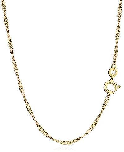 NKlaus 55cm Singapurkette 333 Gelbgold 8 Karat elegante Halskette filigrante Breite 1,4mm Collier 1,85g federleicht 9400