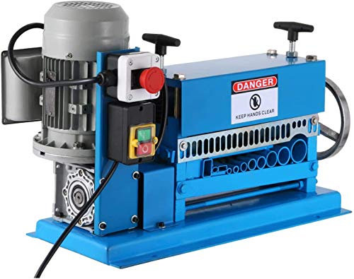 VEVOR HXSMS-038 Spellafili Elettrico 370W Spelafili Elettrico da 1,5-38 mm, per il Riciclaggio di Fili di Rame/Rimozione di Isolamento in Plastica e Gomma da Fili di Scarto Intatti